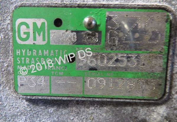 BMW GM transmission tag