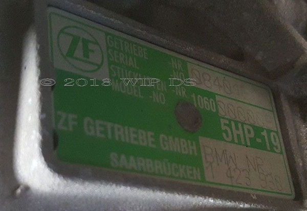 BMW transmission ZF tag