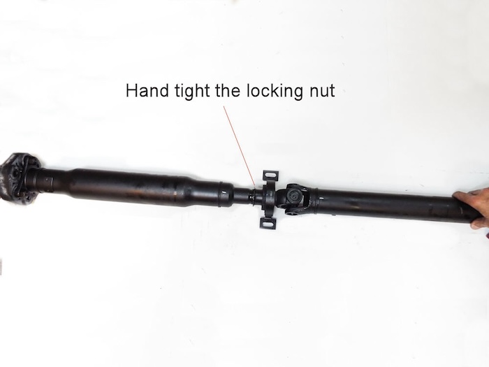 assembeled driveshaft with locking nut