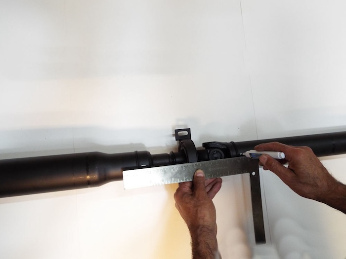 marking the two halfs of the bmw drive shaft